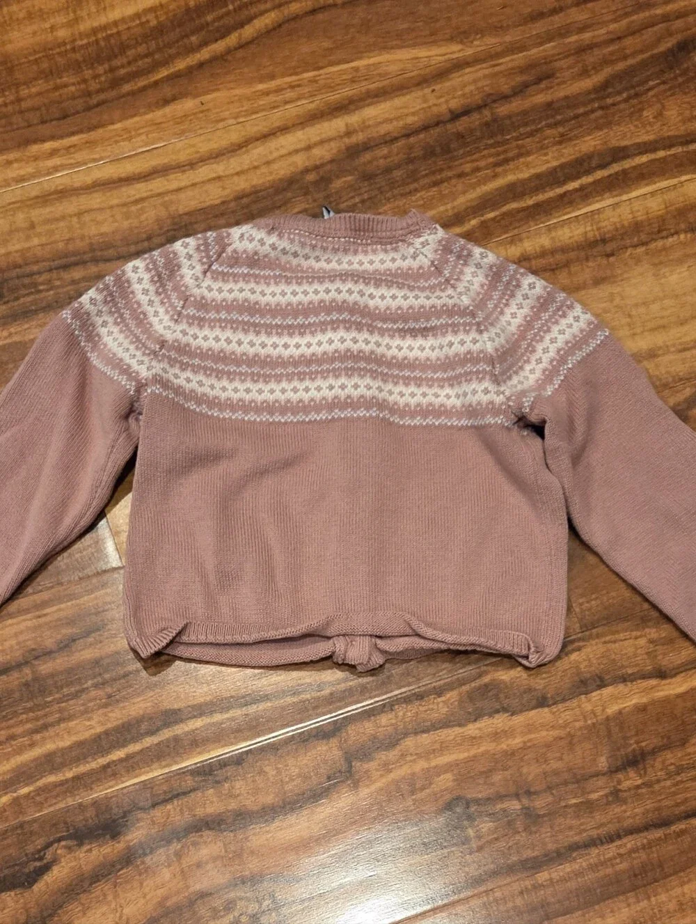 Janie and Jack EUC 18-24 Months Pink Fair Isle Sweater & Pants Set, Bodysuit